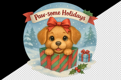 Cute Christmas dog tumbler, mug wrap clipart sublimation png Product Image 2