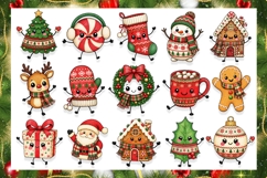 Cute Christmas Doodle Clipart PNG Bundle Printable Designs Product Image 1