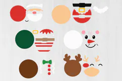 Cute Christmas Door Hanger SVG, Christmas Round Sign Product Image 2