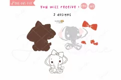 Elephant Christmas with Bow SVG | Baby Winter PNG Product Image 2