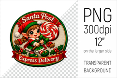 Cute Christmas Elf Patch-style Illustration. Perfect for Christmas-themed creations, apparel and mugs to greeting cards, stickers, gift tags, and more.