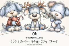 Cute Christmas Fluffy Dog Clipart Product Image 1