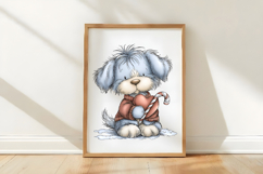 Cute Christmas Fluffy Dog Clipart Product Image 3