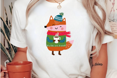 Cute Christmas Fox clipart Product Image 2