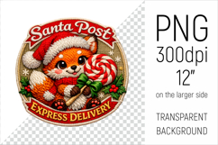 Cute Christmas Fox Patch-style Illustration. Perfect for Christmas-themed creations, apparel and mugs to greeting cards, stickers, gift tags, and more.