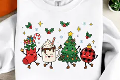 Cute Christmas Friends Png, Kawaii Stocking Cocoa Tree Product Image 1