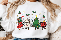 Cute Christmas Friends Png, Kawaii Stocking Cocoa Tree Product Image 2