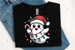 Cute Christmas ghost candy Cane PNG, Merry Christmas png Product Image 3