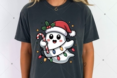 Cute Christmas ghost candy Cane PNG, Merry Christmas png Product Image 4