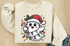 Cute Christmas ghost candy Cane PNG, Merry Christmas png Product Image 5