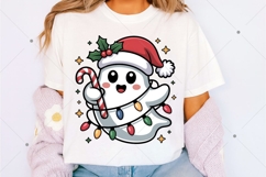Cute Christmas ghost candy Cane PNG, Merry Christmas png Product Image 2
