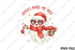 Cute Christmas Ghost Snacks PNG Product Image 1