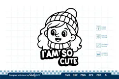 Cute Christmas Girl SVG Cut File for Crafts Product Image 3