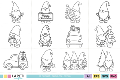 Cute Christmas gnome clipart pack with winter elements