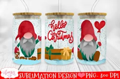 Cute Christmas Gnomes Glass Wrap PNG for Sublimation Product Image 1