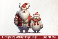 Cute Christmas Highland Cow Clipart, Christmas PNG Product Image 1