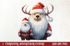 Cute Christmas Highland Cow Clipart, Christmas PNG Product Image 1