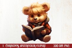 Cute Christmas Highland Cow Clipart, Christmas PNG Product Image 1