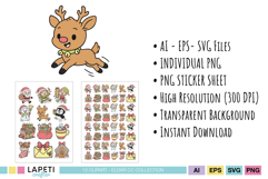 christmas png files for stickers and shirt designs