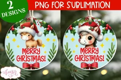 Cute Christmas horse ornament PNG sublimation Product Image 1