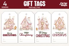 cute christmas house gift tags