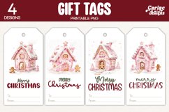 cute christmas house gift tags
