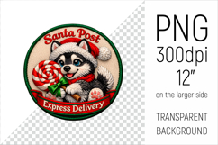 Cute Christmas Husky Patch-style Illustration. Perfect for Christmas-themed creations, apparel and mugs to greeting cards, stickers, gift tags, and more.