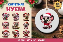 Cute Christmas hyena. Clipart, PNG. Product Image 1