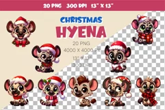 Cute Christmas hyena. Clipart, PNG. Product Image 2