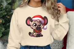 Cute Christmas hyena. Clipart, PNG. Product Image 3