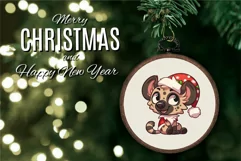 Cute Christmas hyena. Clipart, PNG. Product Image 5