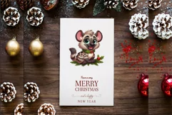 Cute Christmas hyena. Clipart, PNG. Product Image 7