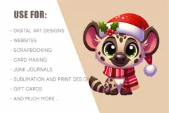 Cute Christmas hyena. Clipart, PNG. Product Image 8
