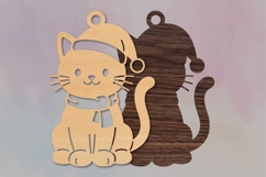 Cute Christmas Kitten Ornament SVG Product Image 2