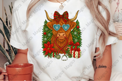 Cute Christmas Light Highland Cow Png Product Image 2