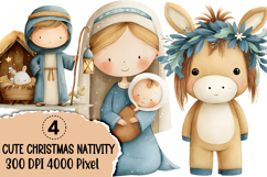 Cute Christmas Nativity Clipart Sublimation Product Image 1