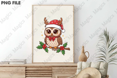 Cute Christmas Owl Clipart Sublimation Product Image 3