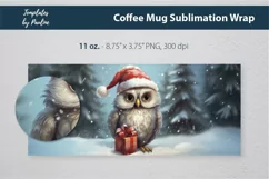 Cute Christmas Owl Coffee Mug Wrap for 11 oz Cricut Mug