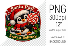 Cute Christmas Penguin Patch-style Illustration. Perfect for Christmas-themed creations, apparel and mugs to greeting cards, stickers, gift tags, and more.