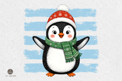 Cute Christmas Penguin PNG - Winter Sublimation Design Product Image 1