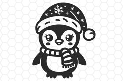 Cute Christmas Penguin SVG cut file Penguin clipart