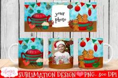 Cute Christmas photo mug wrap PNG for sublimation Product Image 1