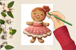 Cute Christmas Png Girly Gingerbread Clipart Product Image 2