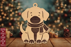Cute Christmas Puppy Ornament SVG Product Image 1