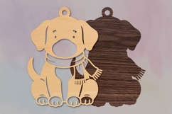 Cute Christmas Puppy Ornament SVG Product Image 2
