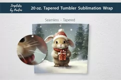 Cute Christmas bunny Skinny Tumbler Wrap for Sublimation