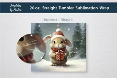 Cute Christmas bunny Skinny Tumbler Wrap for Sublimation