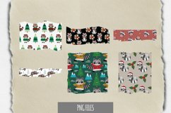 Torn Paper Cute Christmas Raccoon Pattern Product Image 1