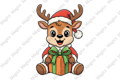 Cute Christmas Reindeer Clipart Product Image 1