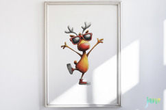 Cute Christmas Reindeer Clipart Bundle Product Image 2